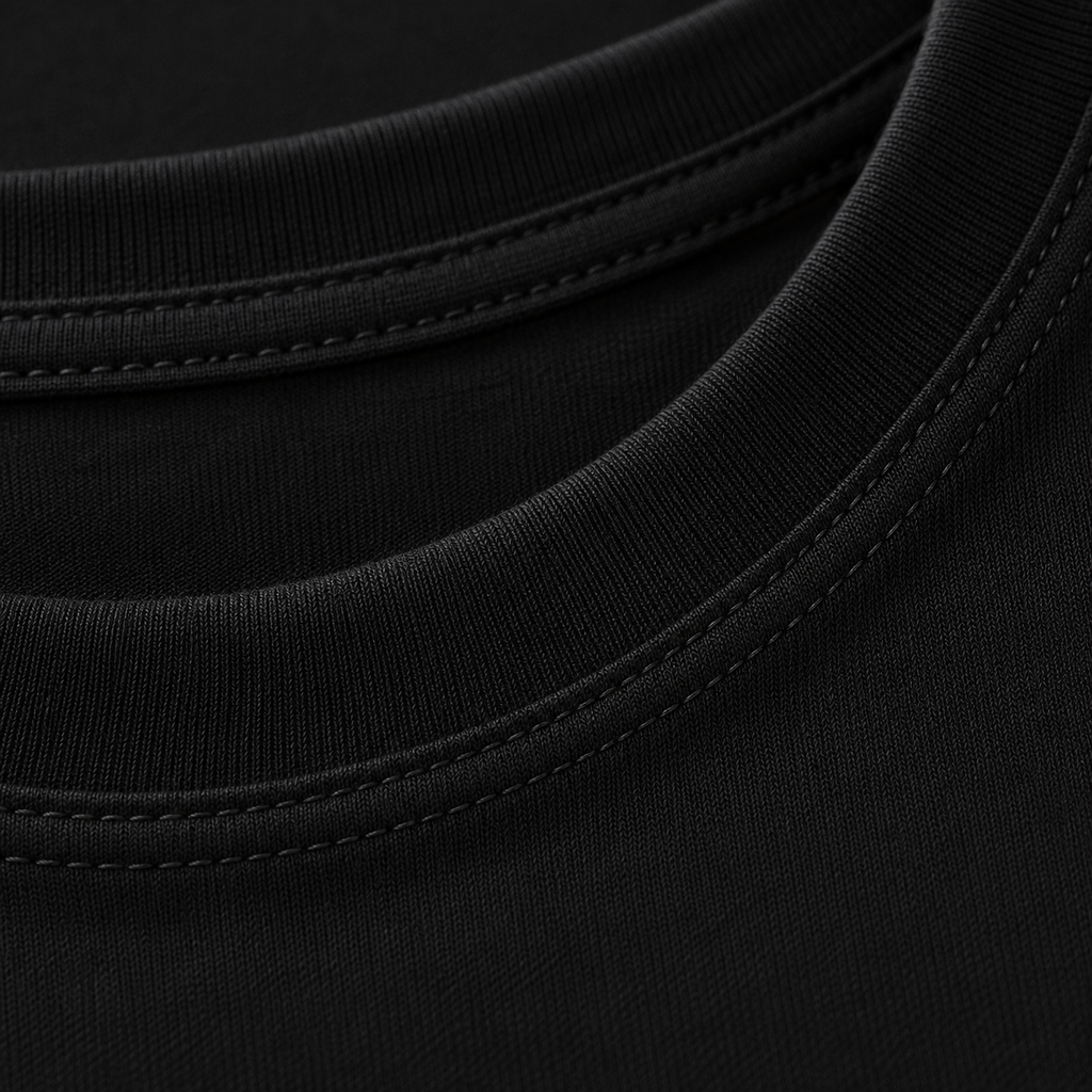 SAMIO Men's Black Cotton T-Shirt | Regular Fit | 200 GSM