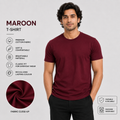 SAMIO Men's Cotton T-Shirt | Maroon | Regular Fit | 200 GSM
