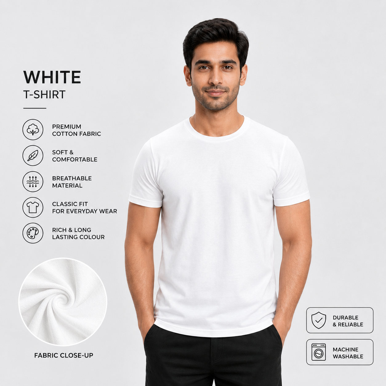 SAMIO Men's Maroon Cotton T-Shirt | Regular Fit | 200 GSM