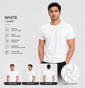 SAMIO Men's White Cotton T-Shirt | Regular Fit | 200 GSM