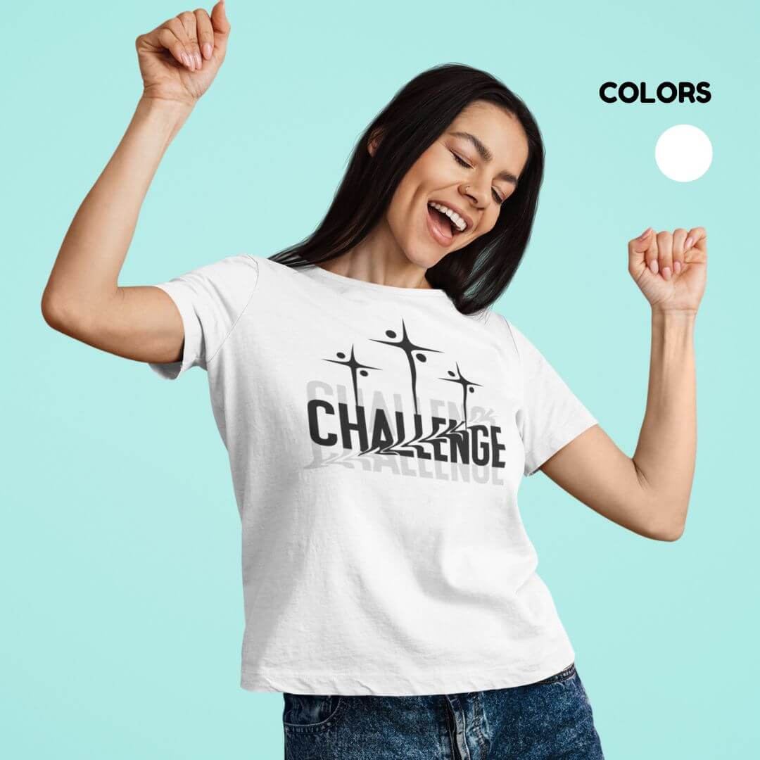 SAMIO Women’s Printed Cotton T-Shirt | White | Regular Fit | 200 GSM Premium Fabric