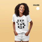 SAMIO Women’s Printed Cotton T-Shirt | White | Regular Fit | 200 GSM Premium Fabric