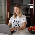 SAMIO Women’s Printed Cotton T-Shirt | White | Regular Fit | 200 GSM Premium Fabric