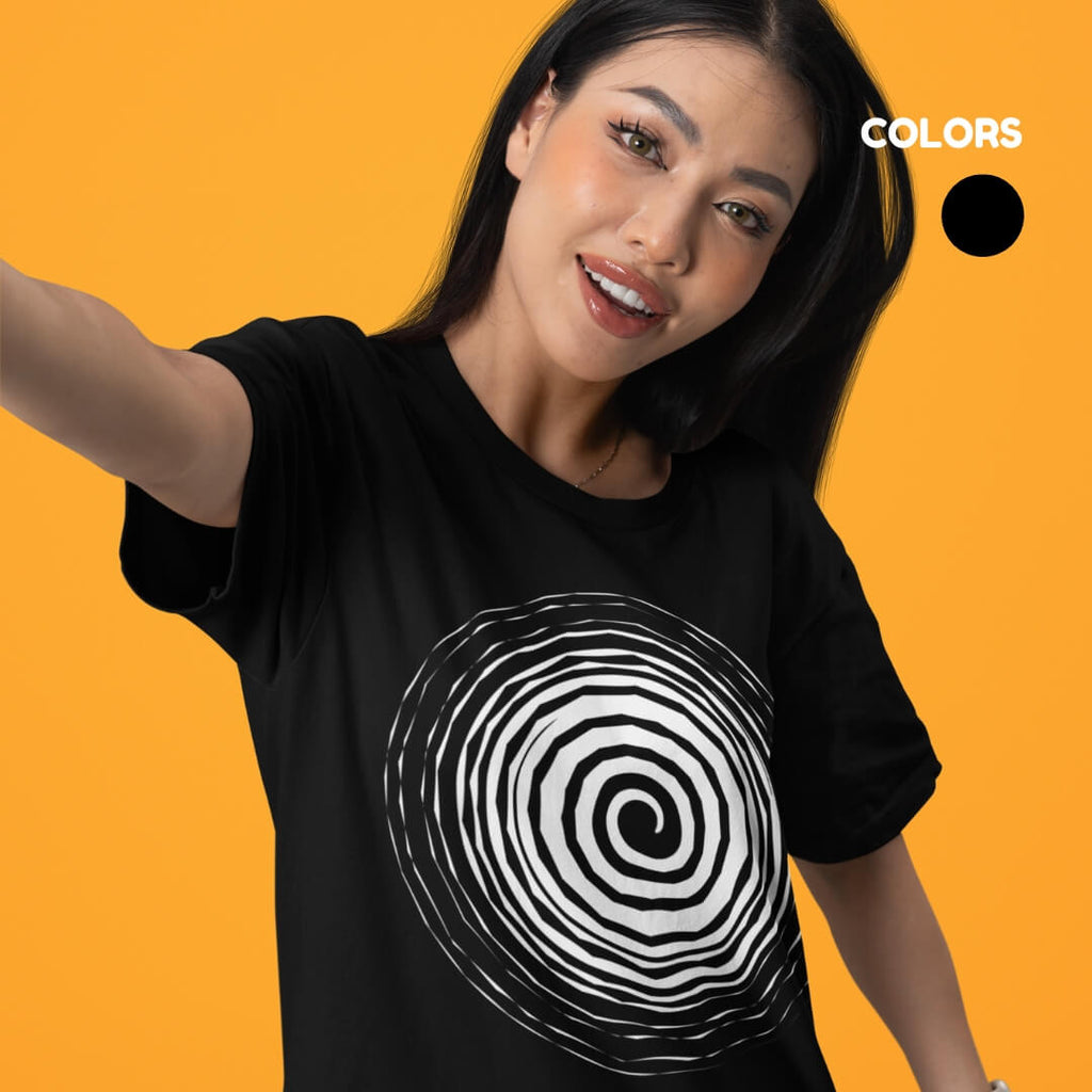 SAMIO Women’s Printed Cotton T-Shirt | Black | Regular Fit | 200 GSM Premium Fabric