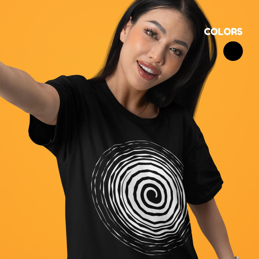 SAMIO Women’s Printed Cotton T-Shirt | Black | Regular Fit | 200 GSM Premium Fabric