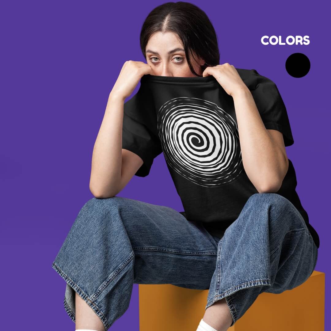 SAMIO Women’s Printed Cotton T-Shirt | Black | Regular Fit | 200 GSM Premium Fabric
