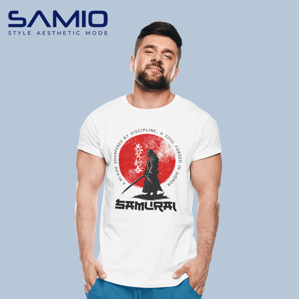 SAMIO Cotton Printed T-Shirt for Men | Regular Fit | Black | 100% Cotton | 200 GSM