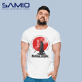 SAMIO Cotton Printed T-Shirt for Men | Regular Fit | Black | 100% Cotton | 200 GSM