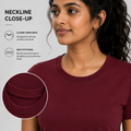 SAMIO Women's Cotton T-Shirt | Maroon | Regular Fit | 200 GSM