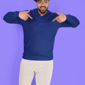 Samio Men Plain Hoodie (Navy Blue)