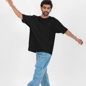 Samio Men Plain Tshirt (Black)