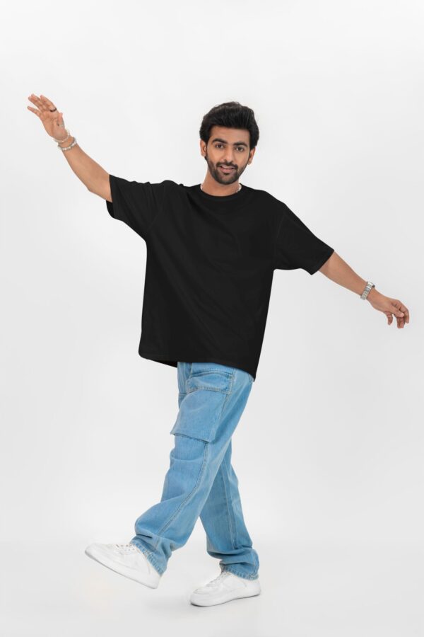 Samio Men Plain Tshirt (Black)