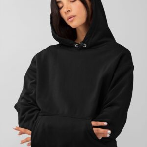 Samio Women Plain Hoodie (Black)
