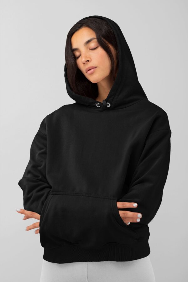 Samio Women Plain Hoodie (Black)