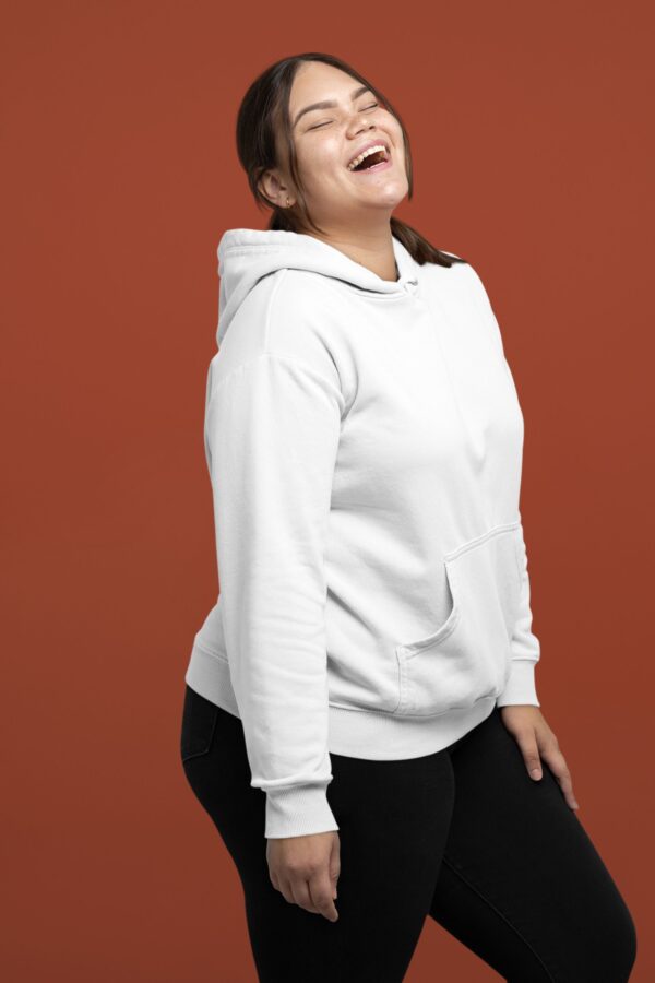 Samio Women Plain Hoodie (White)