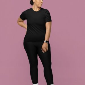 Samio Women Plain Tshirt (Black)