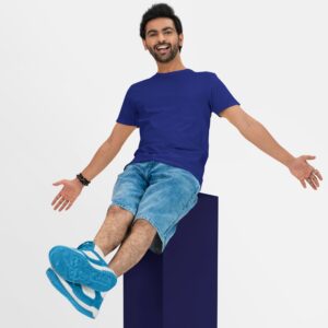 Samio Men Plain Tshirt (Navy Blue)