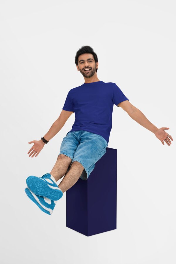 Samio Men Plain Tshirt (Navy Blue)