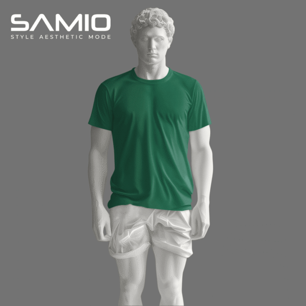 Plain bottle green men's cotton t-shirt mockup