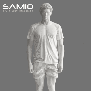 Plain white men's cotton t-shirt mockup