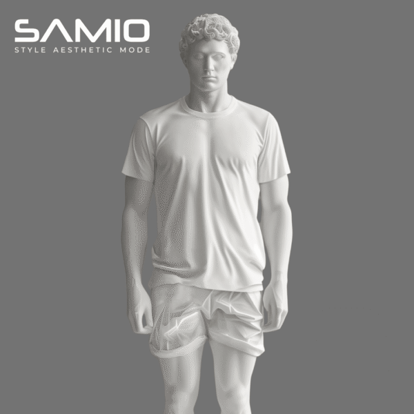 Plain white men's cotton t-shirt mockup