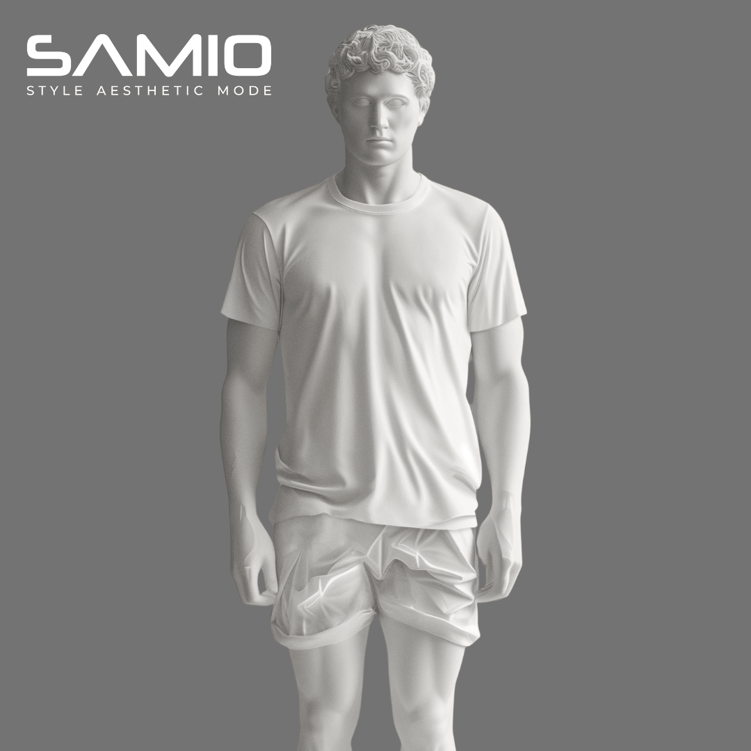 Plain white men's cotton t-shirt mockup