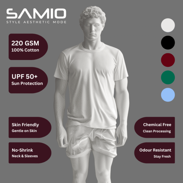 SAMIO 220 GSM 100 percent cotton men's t-shirt